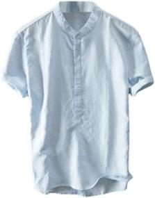 img 1 attached to PASLTER Shirts Sleeve Henley T Shirts Men's Clothing
