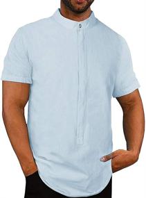 img 2 attached to PASLTER Shirts Sleeve Henley T Shirts Men's Clothing