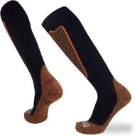 merino wool over-the-calf copper compression ski socks for men and women by pure athlete logo