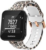 🏃 sport smart watch strap: silicone fashion print replacement bands compatible with garmin forerunner 35 logo