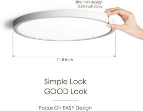 img 2 attached to 🔆 TALOYA Flush Mount 12 Inch Ceiling Light (Milk White Shell) - 20W Surface Mount LED Light Fixture for Bedroom Kitchen with 3 Color Temperatures (3000k/4000k/6500k), 0.94 Inch Thickness - Round