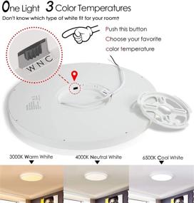 img 3 attached to 🔆 TALOYA Flush Mount 12 Inch Ceiling Light (Milk White Shell) - 20W Surface Mount LED Light Fixture for Bedroom Kitchen with 3 Color Temperatures (3000k/4000k/6500k), 0.94 Inch Thickness - Round