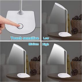 img 3 attached to 🔦 DEEPLITE LED Desk Lamp: Flexible Gooseneck, 3 Level Brightness, Battery Operated, Touch Control - Portable and Eye-Caring Lamp for Dorm, Study, Office, Bedroom