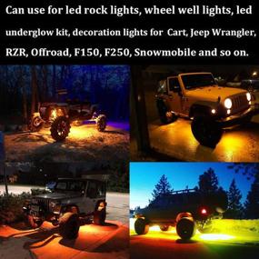 img 1 attached to 6 Pods LED Rock Lights For Jeep ATV UTV SUV RZR Off Road Ranger Pioneer Wheeler Truck Boat Underbody Glow Trail Rig Lighting Lamp Underglow LED Neon Lights Waterproof 12V-24V - Amber