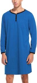 img 4 attached to 👕 Men's Sykooria Nightshirt Sleepwear – Lounge & Nightgown for Optimal Comfort