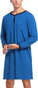 img 3 attached to 👕 Men's Sykooria Nightshirt Sleepwear – Lounge & Nightgown for Optimal Comfort