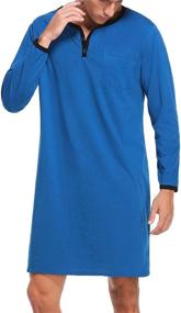 img 2 attached to 👕 Men's Sykooria Nightshirt Sleepwear – Lounge & Nightgown for Optimal Comfort