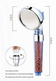 img 1 attached to 💦 Vnsely High Pressure Water Saving 3-Mode Detachable Handheld Showerhead with Hair & Skin-friendly Filter for Dry Hair & Skin SPA