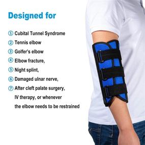 img 3 attached to 👍 Premium Elbow Brace for Cubital Tunnel Syndrome, Ulnar Nerve Support | Stabilizer Brace for Fixing Elbow, Night Splint Prevents Excessive Bending | Universal Fit for Women & Men (S/M)