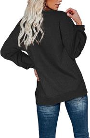 img 1 attached to 👚 Stylish and Comfortable: OFEEFAN Women's Casual Sweatshirts - Henley Button Up Long Sleeve Tunic Tops