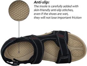 img 1 attached to Waterproof Athletic Leather Sandals by Jousen