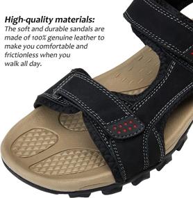 img 3 attached to Waterproof Athletic Leather Sandals by Jousen