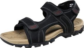 img 4 attached to Waterproof Athletic Leather Sandals by Jousen