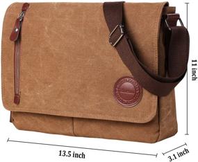 img 3 attached to 👜 Stylish Vintage Canvas Satchel Messenger Bag: Ideal Laptop Bags for Men and Women, Perfect Travel Shoulder Bag (Coffee)