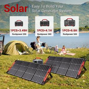 img 1 attached to ROCKPALS 120W Portable Solar Panel - Foldable Charger with QC 3.0 & 🌞 USB-C Output: Compatible with Jackery Explorer, ROCKPALS, Paxcess Portable Solar Generator and USB Devices