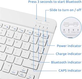 img 1 attached to 🔌 Улучшите свой Amazon Fire HD 10 с нашей тонкой портативной беспроводной клавиатурой - аккумулятор на подзарядке - белый