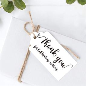 img 2 attached to 100Pcs White Thank You Tags for Wedding, Birthday, 🏷️ Baby Shower Party Favors - Includes 100 Feet Jute String