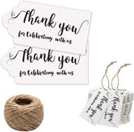 100pcs white thank you tags for wedding, birthday, 🏷️ baby shower party favors - includes 100 feet jute string logo
