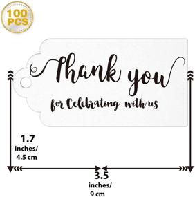 img 3 attached to 100 шт. Белые бирки "Спасибо" на свадьбу, день рождения, вечеринку в стиле Baby Shower - в комплекте 100 футов бечевки из джута