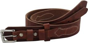 img 1 attached to 👨 Rugged Brown Leather Stitched Workhorse Ranger: Superior Men's Accessories and Belts