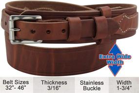 img 3 attached to 👨 Rugged Brown Leather Stitched Workhorse Ranger: Superior Men's Accessories and Belts