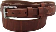 👨 rugged brown leather stitched workhorse ranger: superior men's accessories and belts logo