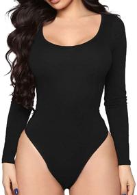 img 4 attached to Эластичные комбинезоны LINMON Bodysuit Tops (черный