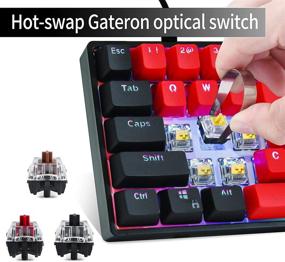 img 1 attached to GTSP Gk61 SK61 60% Mechanical Keyboard: Customizable Hot Swappable Gaming Keyboard with RGB, NKRO, Water-Resistance, Type-C Cable (Gateron Optical Yellow, Milan) for Win/PC/Mac