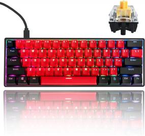 img 4 attached to GTSP Gk61 SK61 60% Mechanical Keyboard: Customizable Hot Swappable Gaming Keyboard with RGB, NKRO, Water-Resistance, Type-C Cable (Gateron Optical Yellow, Milan) for Win/PC/Mac