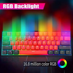 img 3 attached to GTSP Gk61 SK61 60% Mechanical Keyboard: Customizable Hot Swappable Gaming Keyboard with RGB, NKRO, Water-Resistance, Type-C Cable (Gateron Optical Yellow, Milan) for Win/PC/Mac