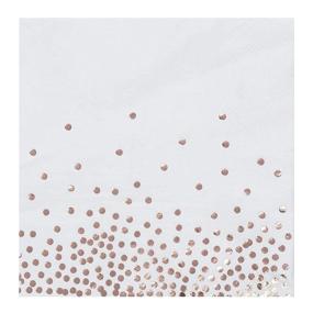 img 4 attached to Premium Rose Gold Foil Paper Napkins - Ideal for Confetti Party Decor (6.5 x 6.5 In, 50 Pack)