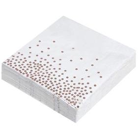 img 1 attached to Premium Rose Gold Foil Paper Napkins - Ideal for Confetti Party Decor (6.5 x 6.5 In, 50 Pack)