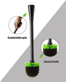 img 1 attached to Drip-Free Toilet Brush with Hideaway Holder - Compact Toilet Cleaner Brushes for Deep Cleaning