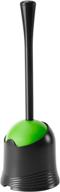 drip-free toilet brush with hideaway holder - compact toilet cleaner brushes for deep cleaning logo