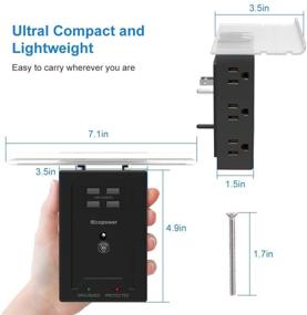 img 2 attached to ⚡ IECOPOWER Стенной сетевой фильтр с возможностью подключения USB, 2100 Дж, 6 розеток и 4 портами USB для зарядки, многорозеточная панель расширитель с тремя сторонами и подсветкой - черная.