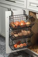 🗄️ 3 tier metal wire under sink organizer and storage for hanging fruit basket inside cabinet - black z basket collection kitchen fruit produce bin rack baskets stand for produce storage (black) логотип