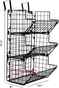 img 3 attached to 🗄️ 3 Tier Metal Wire Under Sink Organizer and Storage for Hanging Fruit Basket Inside Cabinet - Black Z Basket Collection Kitchen Fruit Produce Bin Rack Baskets Stand for Produce Storage (Black)