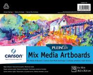 canson plein air mixed media art board pad for watercolor, acrylic, pens, pencils - set of 10 boards, 8 x 10 inch logo