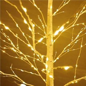 img 3 attached to 🌳 5 FT Birch Tree Light | 305 pcs LEDs Warm White | 8 Flashing Modes | Remote Dimmable Lighted Trees for Home Decor, Party, Wedding, Festival Decoration, etc. | Includes Remote, Base, and Plug | Big Sale!