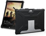 📱 rugged uag case for microsoft surface pro 7 plus/7/6/5/4 - military grade protection, aluminum stand, black logo