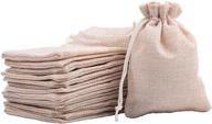 🎁 sansam 50 шт. мешочки из джута с кремовой подкладкой - 7,0x9,0 см, сумочки для украшений, свадебные угостительные мешки логотип
