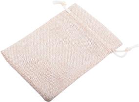 img 1 attached to 🎁 Sansam 50 шт. Мешочки из джута с кремовой подкладкой - 7,0x9,0 см, сумочки для украшений, свадебные угостительные мешки