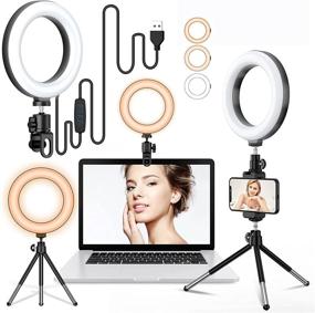 img 4 attached to LORDSON Video Conference Lighting Kit: Enhance Your Zoom Calls & Remote Work with 3 Dimmable Colors & 10 Brightness Levels for Perfect Lighting during Webcam, Live Streaming, and Self Broadcasting