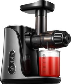 img 4 attached to 🥤 Grey BPA Free Juicer Machines: High Yield Slow Masticating Juicer with Easy-to-Clean Design, 2-Speed Cold Press Slow Juicer, Juice Recipes for Fruits and Vegetables, Quiet Motor