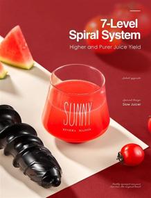 img 3 attached to 🥤 Grey BPA Free Juicer Machines: High Yield Slow Masticating Juicer with Easy-to-Clean Design, 2-Speed Cold Press Slow Juicer, Juice Recipes for Fruits and Vegetables, Quiet Motor