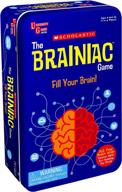 the scholastic brainiac game tin logo