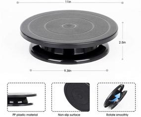 img 3 attached to Kootek 11 Inch Revolving Cake Turntable - Rotate Turntable Sculpting Wheel for 🎂 Cake Decorating, Paint Spraying Spinner, Displaying Items - Black Painting Turn Table Stand, Lightweight