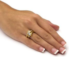 img 2 attached to 💍 Palm Beach Jewelry Bridal Ring Set: Gold-Plated Marquise Cut Cubic Zirconia