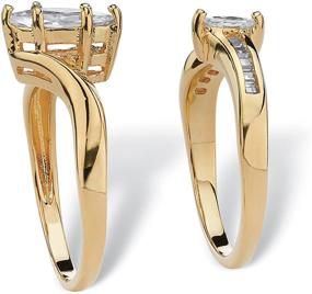 img 3 attached to 💍 Palm Beach Jewelry Bridal Ring Set: Gold-Plated Marquise Cut Cubic Zirconia