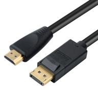 🔌 dtech displayport to hdmi cable: 6ft male to male adapter for monitor, gaming, docking station – 1080p 60hz video with gold plated connector (black) logo
